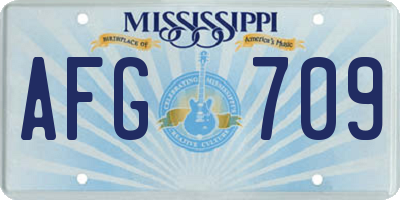 MS license plate AFG709