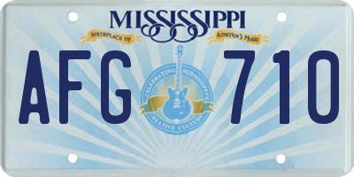 MS license plate AFG710