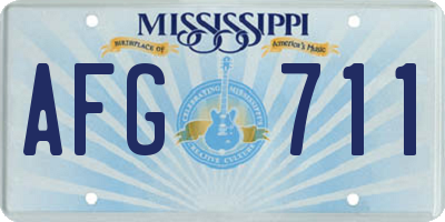 MS license plate AFG711