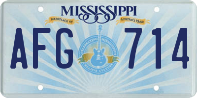 MS license plate AFG714