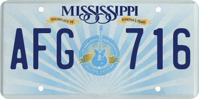MS license plate AFG716