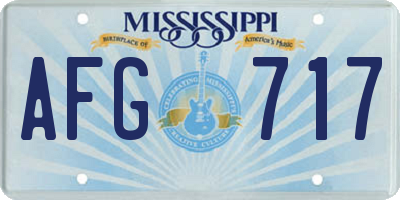 MS license plate AFG717