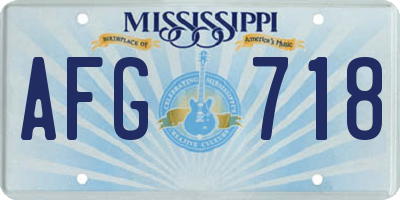MS license plate AFG718
