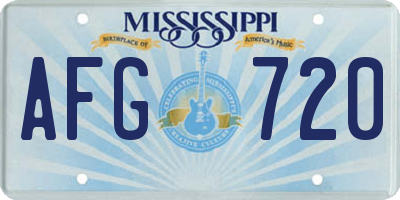 MS license plate AFG720