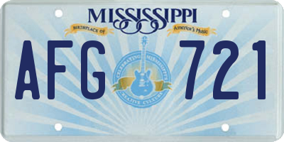 MS license plate AFG721