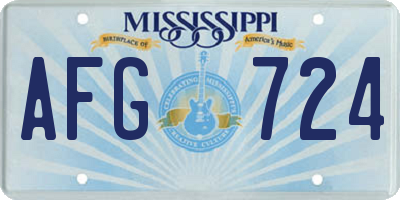 MS license plate AFG724