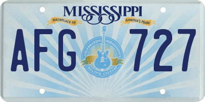 MS license plate AFG727