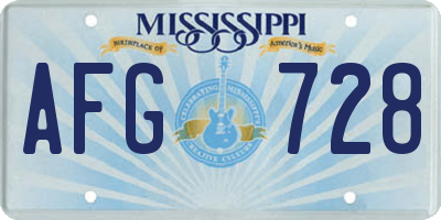 MS license plate AFG728