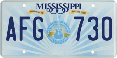 MS license plate AFG730