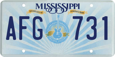 MS license plate AFG731