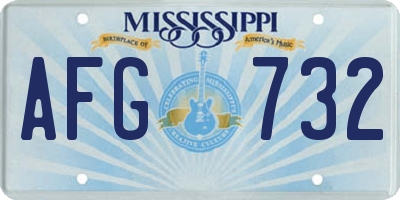 MS license plate AFG732