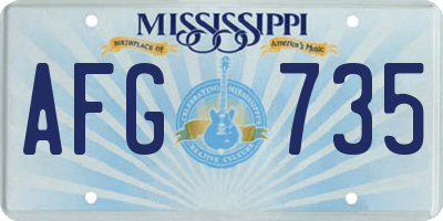 MS license plate AFG735