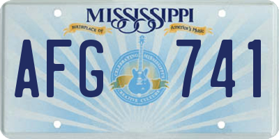 MS license plate AFG741