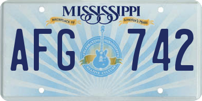 MS license plate AFG742
