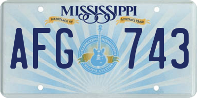 MS license plate AFG743