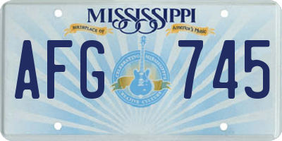 MS license plate AFG745