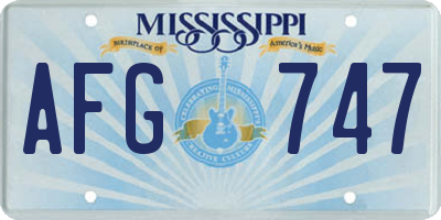 MS license plate AFG747
