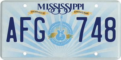 MS license plate AFG748