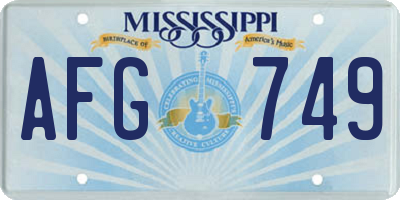 MS license plate AFG749