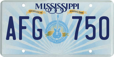 MS license plate AFG750