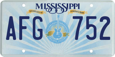 MS license plate AFG752
