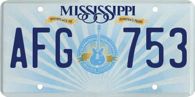 MS license plate AFG753