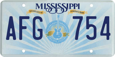 MS license plate AFG754