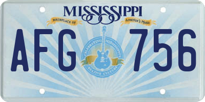 MS license plate AFG756