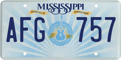 MS license plate AFG757