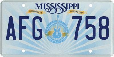 MS license plate AFG758