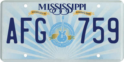 MS license plate AFG759