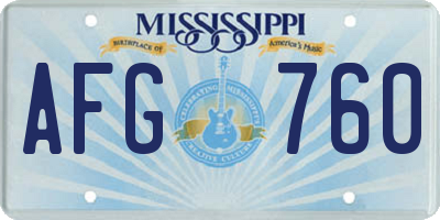 MS license plate AFG760