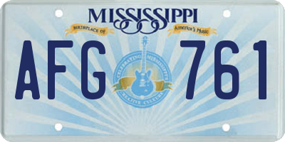 MS license plate AFG761