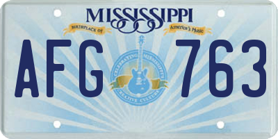 MS license plate AFG763