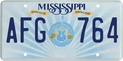 MS license plate AFG764
