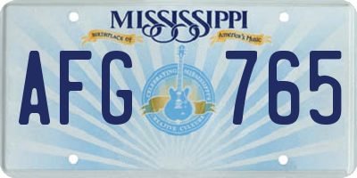 MS license plate AFG765