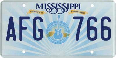 MS license plate AFG766