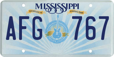 MS license plate AFG767