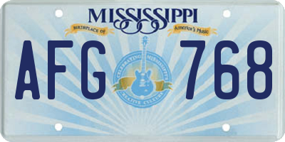 MS license plate AFG768