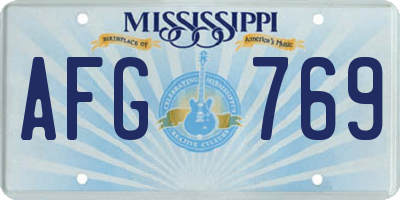 MS license plate AFG769