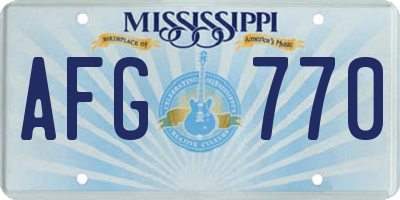 MS license plate AFG770