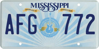 MS license plate AFG772