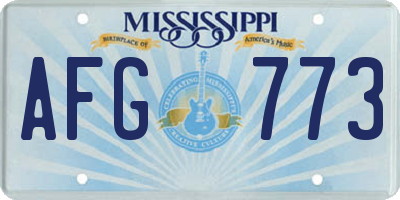 MS license plate AFG773