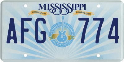 MS license plate AFG774