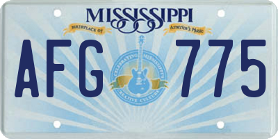 MS license plate AFG775