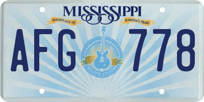MS license plate AFG778