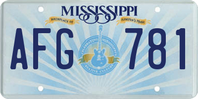 MS license plate AFG781