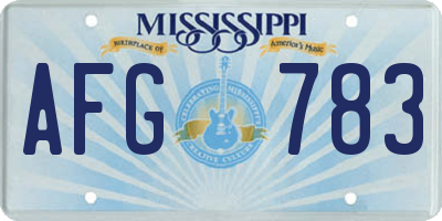 MS license plate AFG783