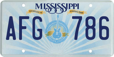 MS license plate AFG786