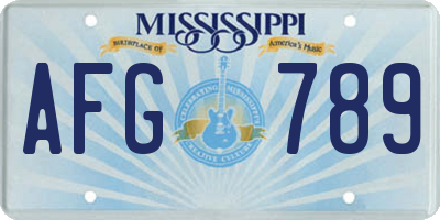 MS license plate AFG789